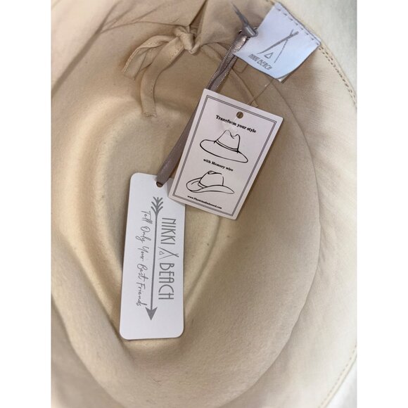 Nikki Beach Luna Hat in White One Size Womens Beach Western - Picture 8 of 11